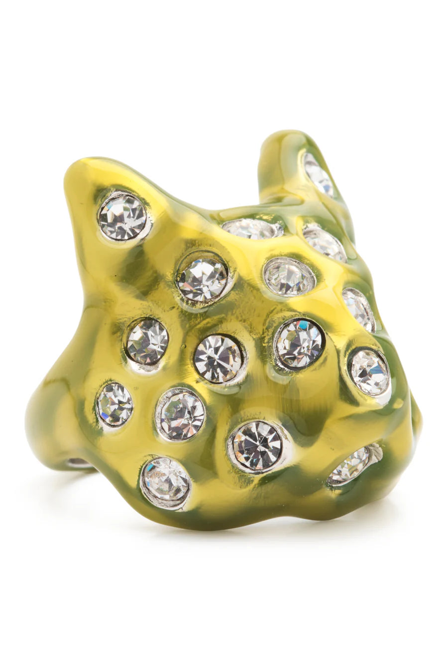 COLLINA STRADA LIME PUFFY BUNNY RING
