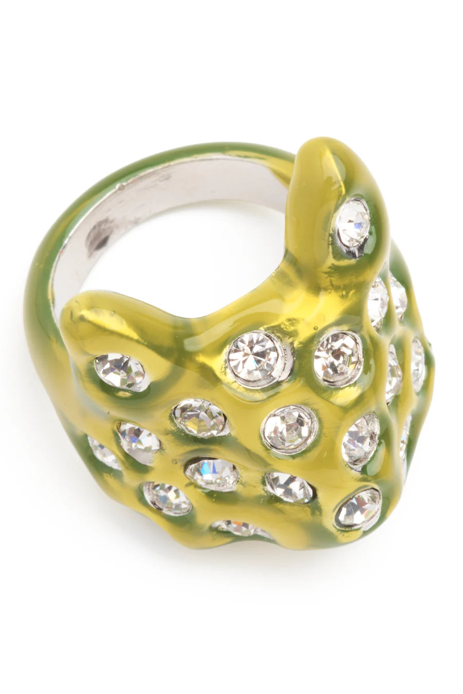 COLLINA STRADA LIME PUFFY BUNNY RING