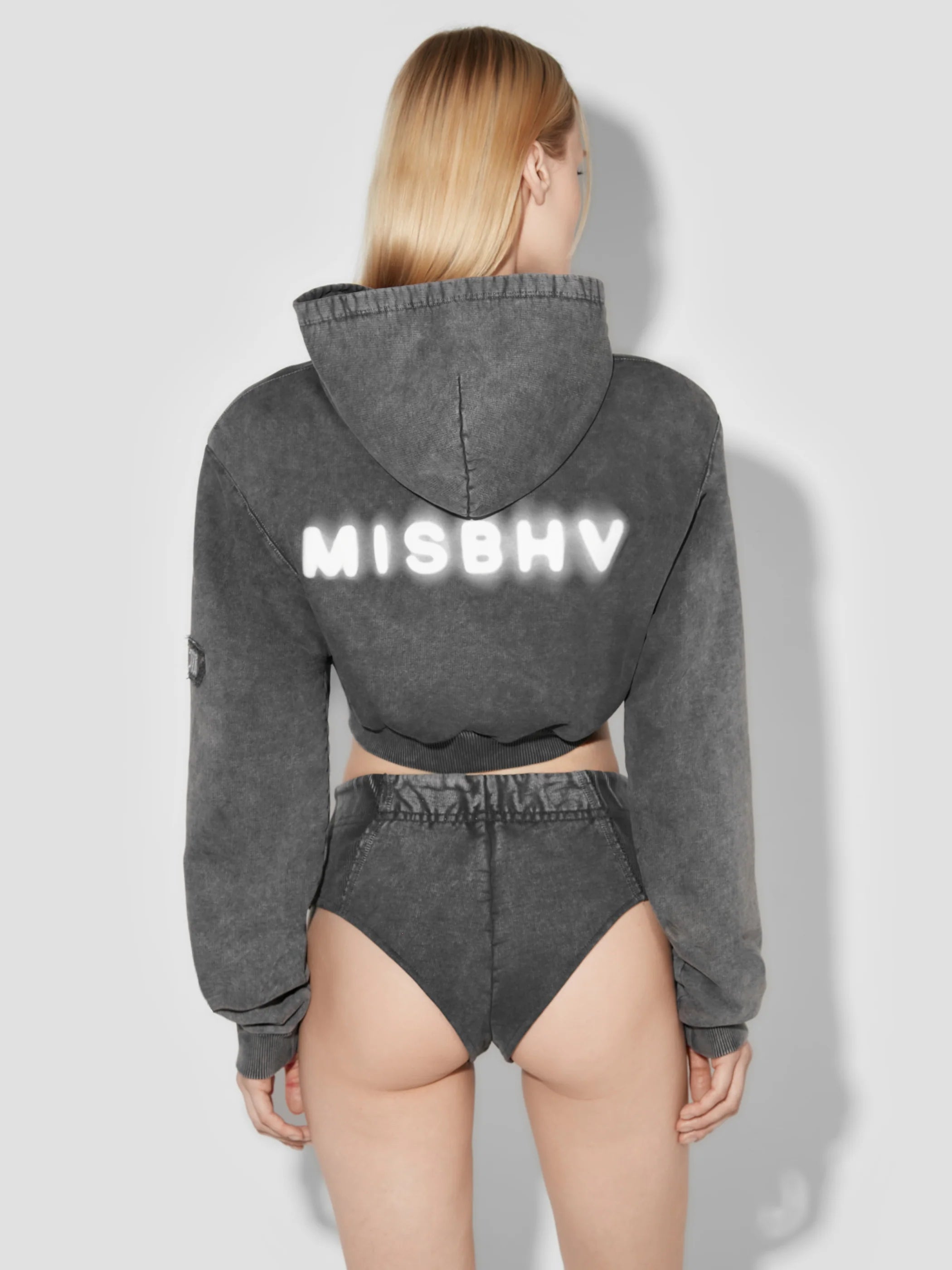 MISBHV Community Cropped Zipped Hoodie