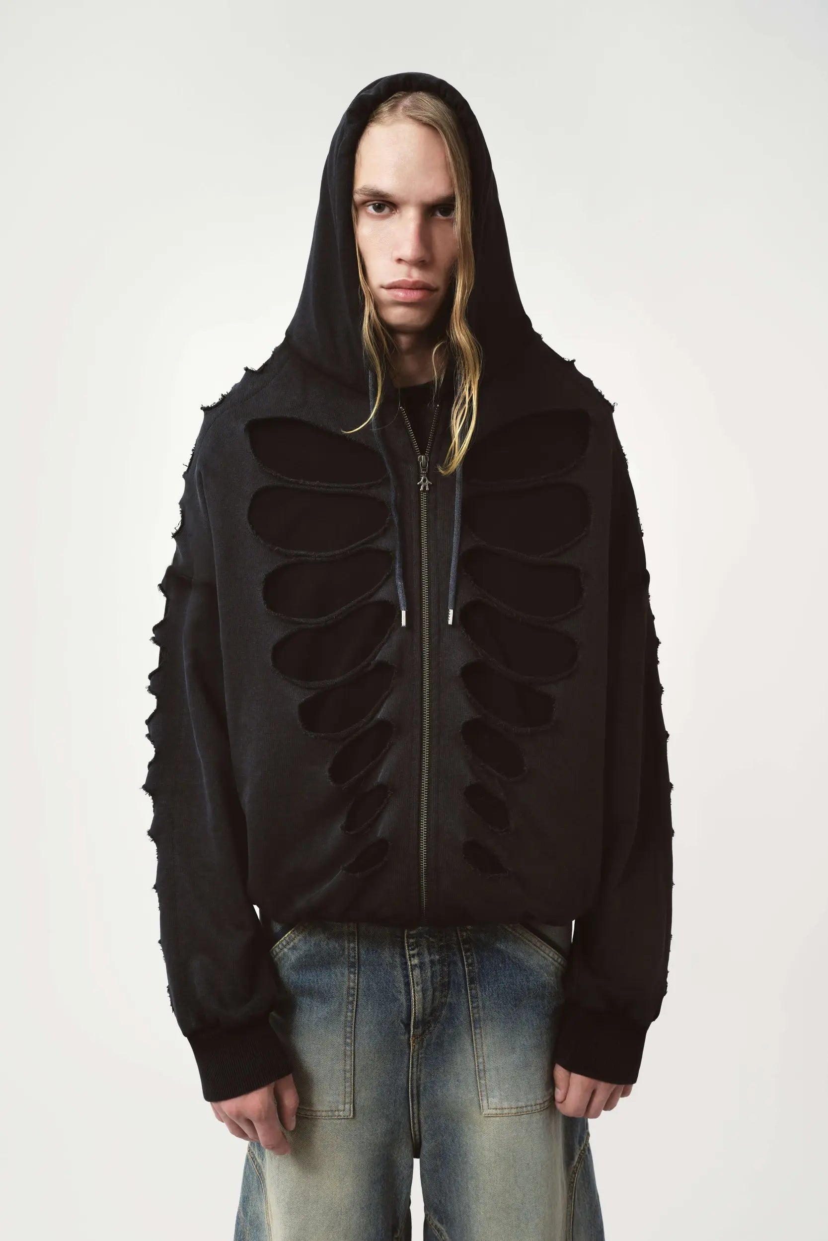 Avavav Shoulderless Cutout Hoodie