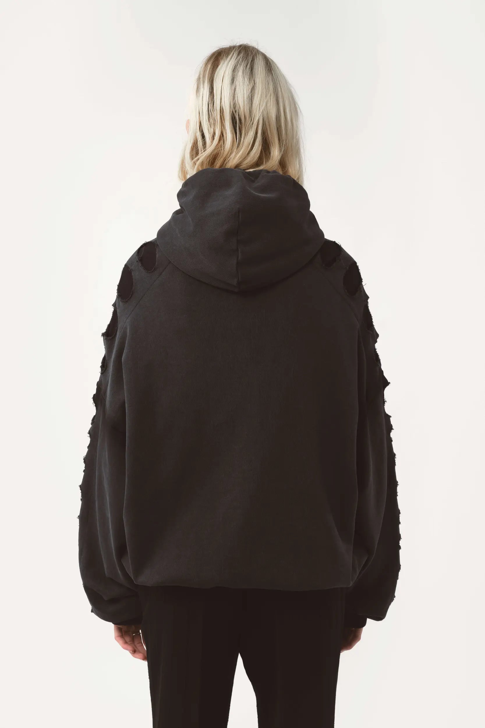 Avavav Shoulderless Cutout Hoodie