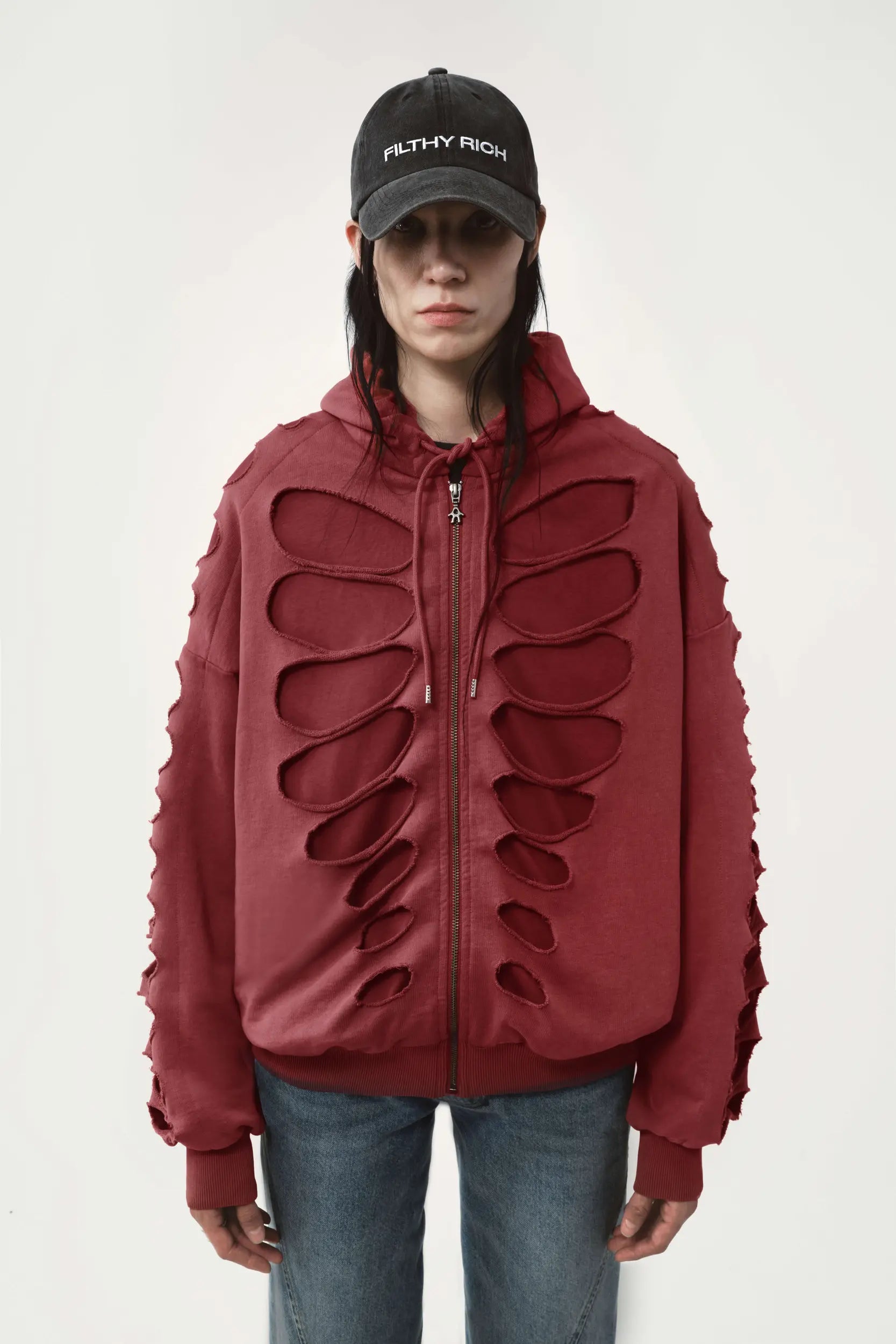 Avavav Shoulderless Cutout Hoodie