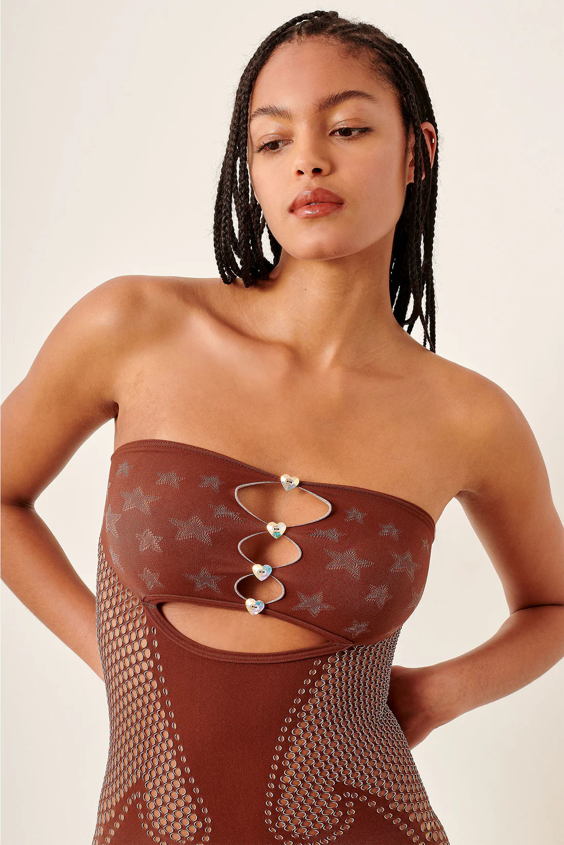 POSTER GIRL Roxie Dress Old Money Brown YELINA OPHIS POSTER GIRL Roxie Dress Old Money Brown YELINA OPHIS
